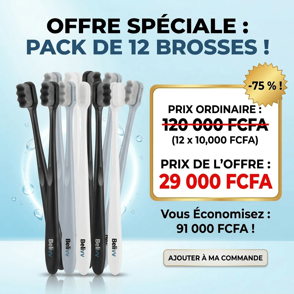 Bundle de 12 Auraa™ - Brosse à Dents Anti-Douleur